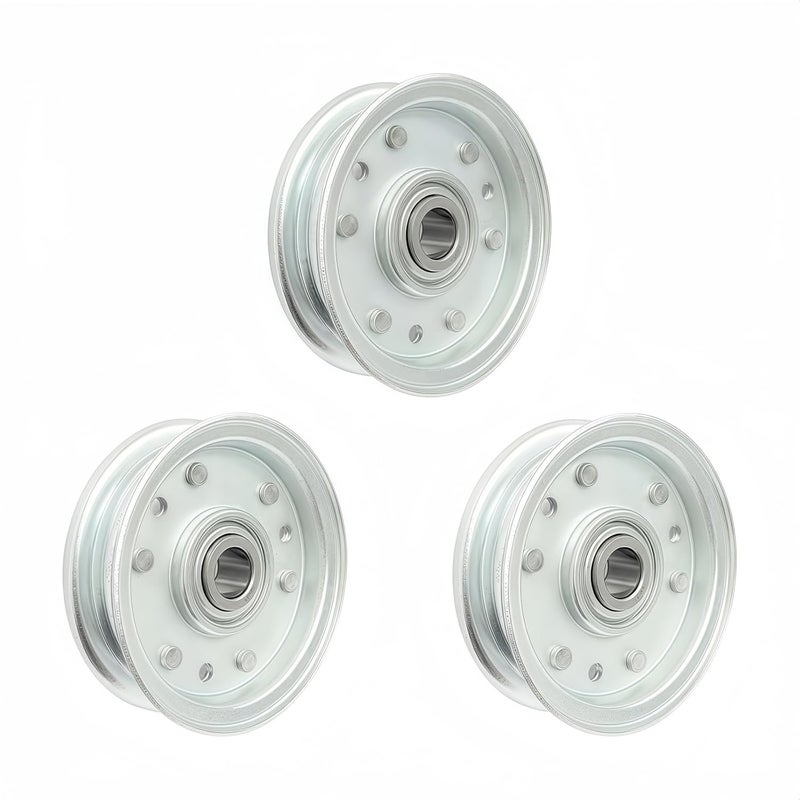 HTWORK 164090 Idler Flat Pulley Compatible with RFM Series 4' 5' 6' Finish Mowers, Lawn Tractor Pulley Replaces King Kutter Part (3 PC) - Image 1